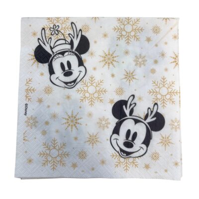 Juleservietter med Mickey og Minnie Mouse