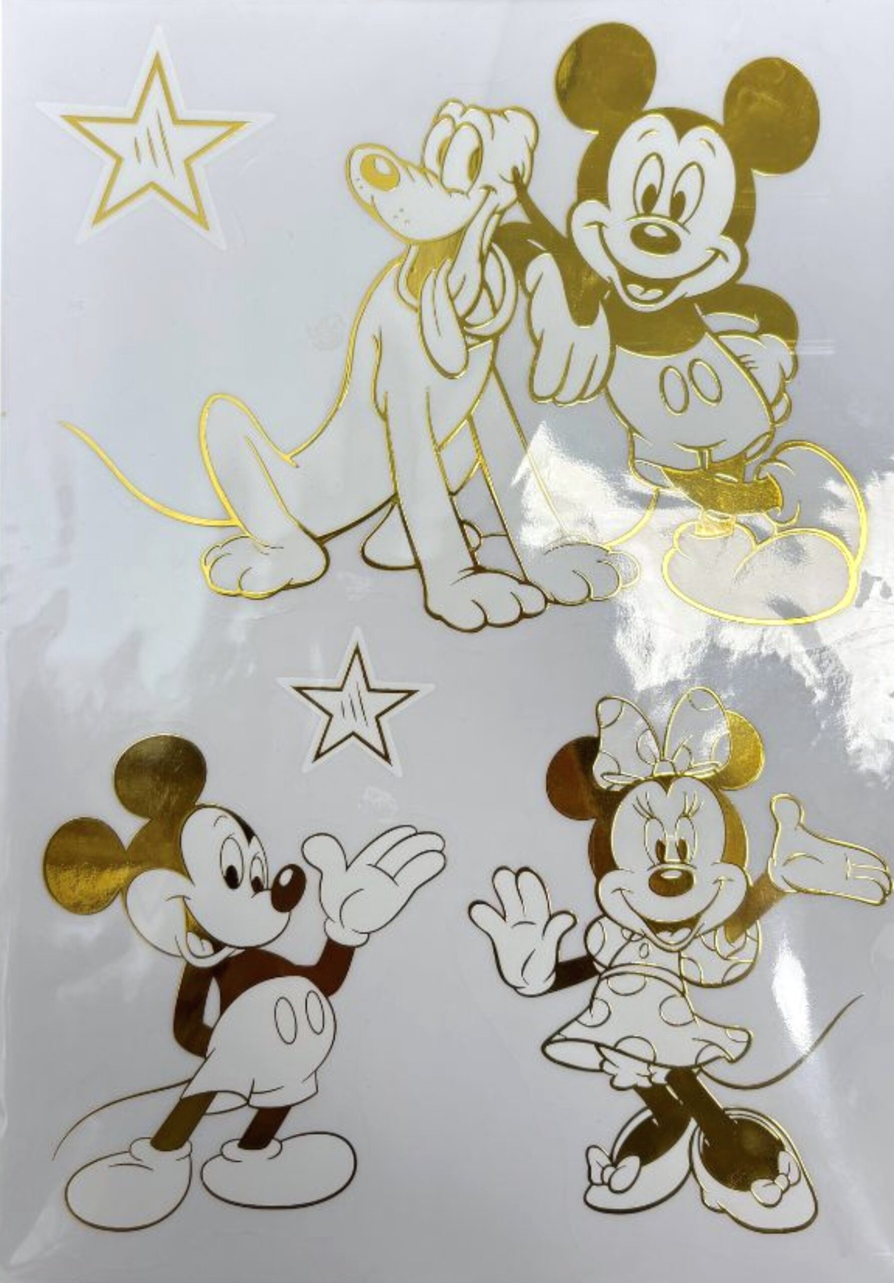 Micke og Minnie Mouse gyldne vindues stickers A4 Micke og Minnie Mouse gyldne vindues stickers A4