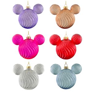 Mickey Mouse glas juletræskugle abrikos