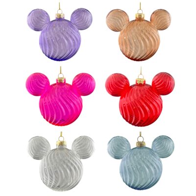 Mickey Mouse glas juletræskugle abrikos