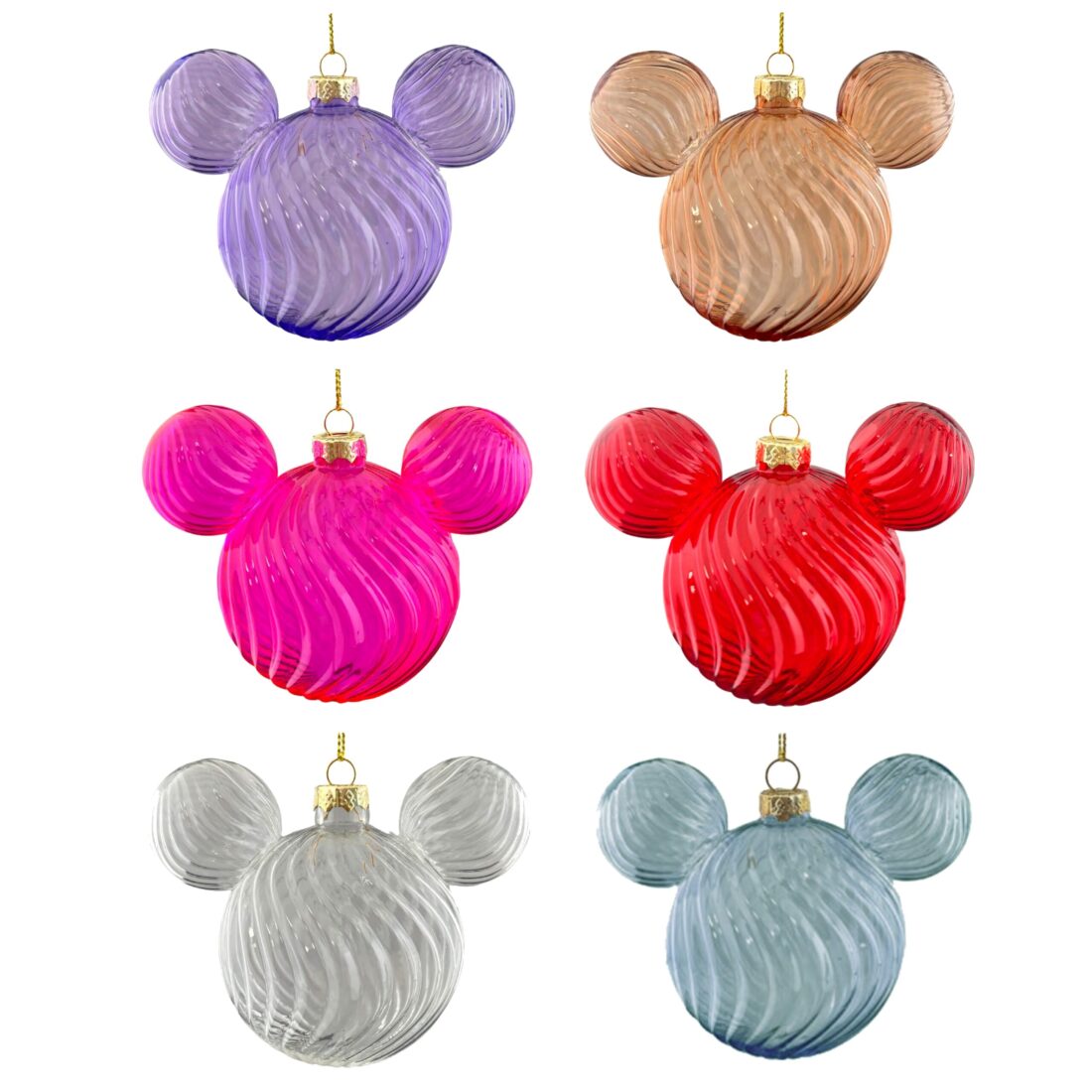 Mickey Mouse glas juletræskugle Mickey Mouse glas juletræskugle abrikos