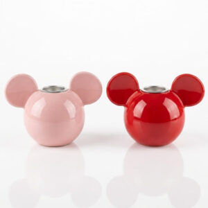 Mickey Mouse ører lysestager rosa og rød