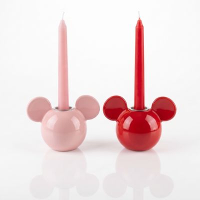 Mickey Mouse ører lysestager rosa og rød a