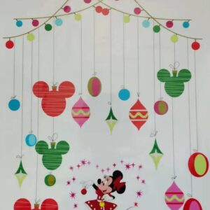 Minnie Mouse juleguirlande vindues stickers A3