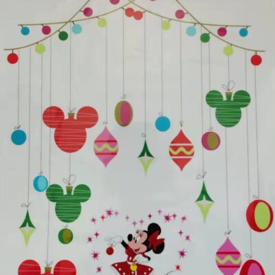 Minnie Mouse juleguirlande vindues stickers A3
