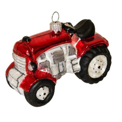 Rød Massey Ferguson traktor juletræskugle 8.5 cm