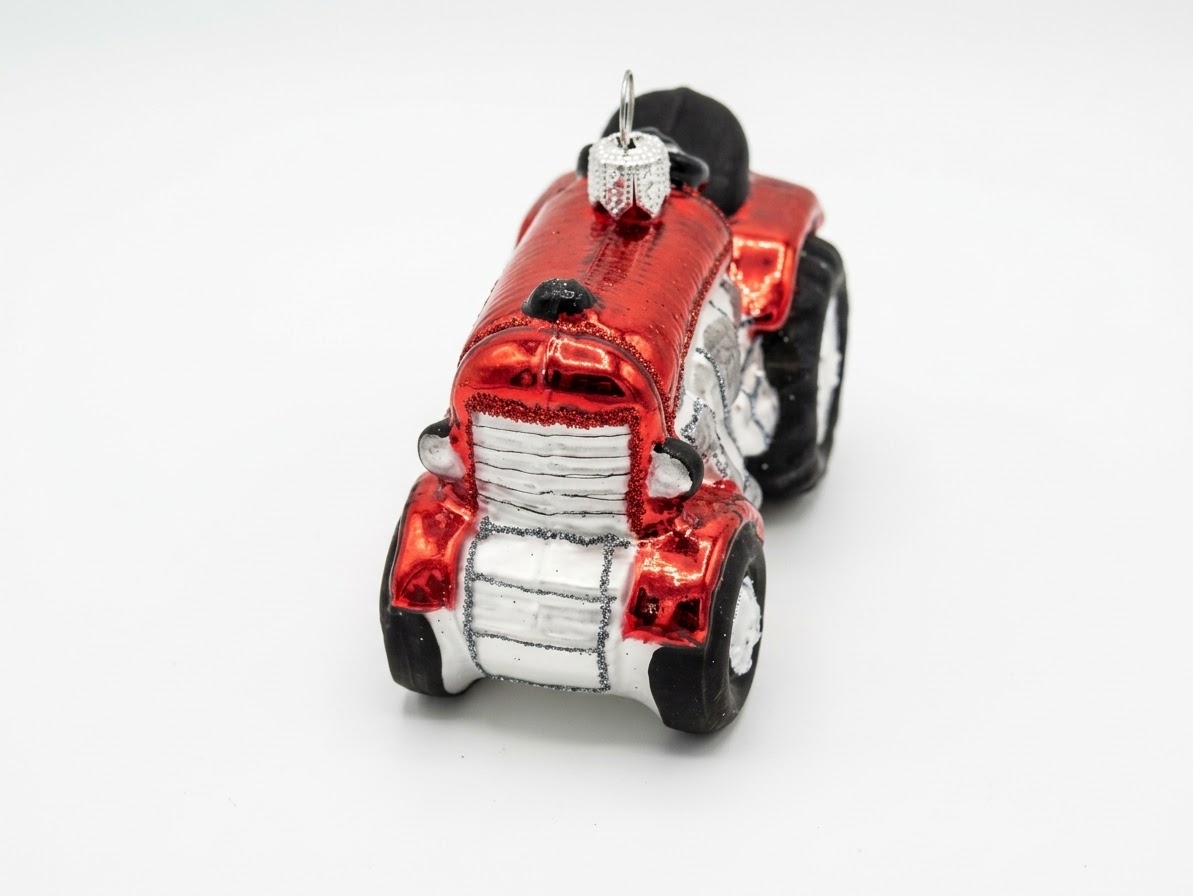 Rød Massey Ferguson traktor juletræskugle 8.5 cm a Rød Massey Ferguson traktor juletræskugle 8.5 cm a
