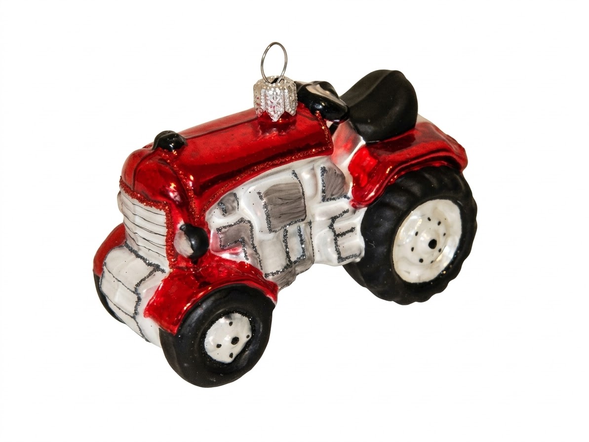 Rød Massey Ferguson traktor juletræskugle 8.5 cm Rød Massey Ferguson traktor juletræskugle 8.5 cm